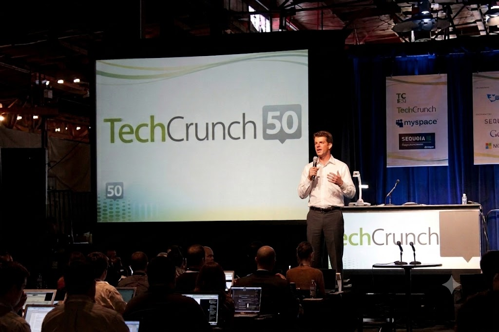 Todd Sullivan presenting on the TechCrunch50 San Francisco stage
